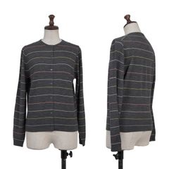 ジョンスメドレーJOHN SMEDLEY メリノウールカラフルボーダーニットカーディガン チャコール他M