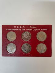 1980年 モスクワオリンピック 記念硬貨 6枚セット ソ連 1ルーブル 台紙付　　　松尾550