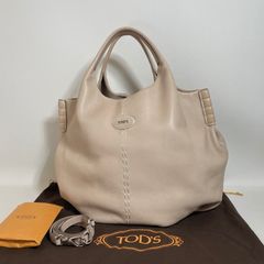 2609-227｜美品｜トッズ 2WAYトートバッグ レザー ベージュ