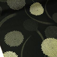 KTS7216-A ブラック　和柄 生地 菊花紬文様 サザンクロス 花柄 コットンこばやし 布地 110cm幅