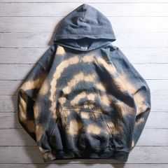【一点物ブリーチ加工】GILDAN HEAVY BLEND HOODIE ギルダン グレー ブラック ベージュ ブリーチ加工 サークル柄 タイダイ風 プルオーバーパーカー 古着 #26290