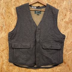【Woolrich】ウールリッチ 裏ボアウールベスト TALONジップ チャコールグレー XL ウールベスト ボアベスト ハンティングベスト 重ね着 レイヤード アメカジ アウトドア 90s
