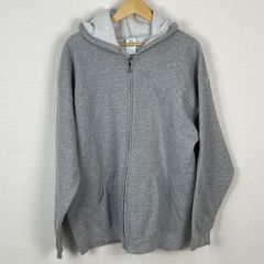 GILDAN ギルダン スウェット パーカー ジップアップ 無地 グレー XL メンズ 古着 ストリート カジュアル