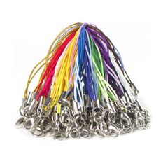【新品】 [Cluoling] ラップ フック付き 100本セット diy金具 バッジランヤード 携帯ストラップ ハンドストラップ 手つくり 自作 アクセサリ カニカン フック付き カラフル ストラップ アクセサリ パーツ 使用 USBメモリ