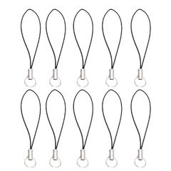 【新品】 LOYELEY 二重リング ストラップ 10本入 スマホ 携帯ストラップ リングストラップ ストラップ紐 パーツ アクセサリー スマホデコレーション 手つくり 自作 DIY金具 ブラック