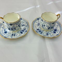 N【ヴィンテージ】NARUMI ナルミ ミラノ デミタスカップ&ソーサー 2客 エスプレッソカップ