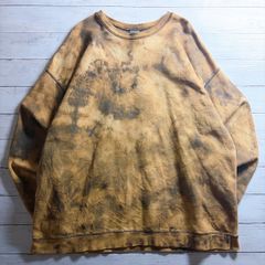 【希少デザイン】00s Vintage Hanes SWEATSHIRT  ブラウン ベージュ タイダイ柄 ムラ染め クルーネックスウェット 古着 #26300