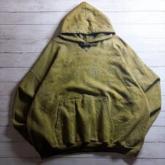 【雰囲気抜群】HANES SWEATSHIRT ヘインズ ブラウン カーキ グリーン タイダイ柄 ムラ染め クルーネックスウェット 古着 #26301