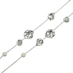 【名東】ミキモト レ ペダル プラス ヴァンドーム ロングネックレス パール SV925 シルバー 90cm アクセサリー 小物