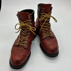 【レッドウィング RED WING】プリント羽根タグ 10ホールワークブーツ メンズ 8 26cm相当 ブラウン系 ♪