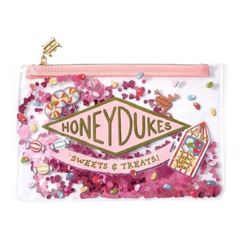 HARRY POTTER   HONEY DUKES　ハリーポッター　ハニーデュークス　ポーチ　ピンク　ビニールポーチ　百味ビーンズ　カエルチョコレート　スパンコール　マルチポーチ　コスメポーチ　メイクポーチ　化粧ポーチ　可愛い　プレゼント　海外雑貨