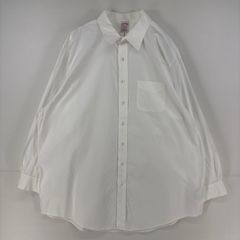 古着 ブルックスブラザーズ Brooks Brothers 長袖シャツ 1818 胸ポケット 大きいサイズ 2XL  ホワイト 無地 メンズ