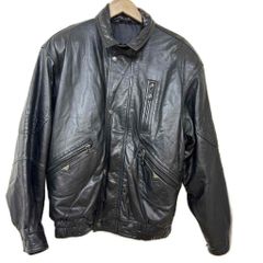 ノンシャラン nonchalant ans ライダースジャケット 上着 l 黒 ブラック レザー 羊革 本革 無地 長袖 ジップアップ /OY ■ECD001