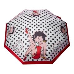 Betty Boop　ベティちゃん　折り畳み傘　晴雨兼用　UVカット　ベティブープ　傘　パジー　水玉　ドット柄　雨傘　日傘　雨具　可愛い　アメコミ　キャラクター　レトロ　ギフト　プレゼント　海外製品