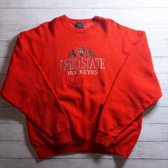 【人気カレッジ】90s Vintage OHIO STATE SWEATSHIRT オハイオステート レッド カレッジロゴ アメリカンカレッジ プリント クルーネックスウェット トレーナー ヴィンテージ 古着 #26308