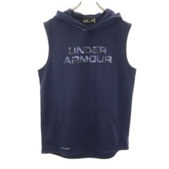 UNDER ARMOUR アンダーアーマー ノースリーブ フーディー カットソー XL ネイビー メンズ 古着