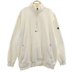 NIKE ナイキ ゴルフ 長袖 ハーフジップ スウェット XL アイボリー メンズ 古着