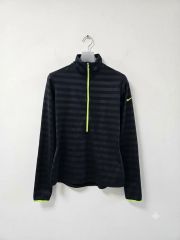 ナイキ ドライフィット ブラック ストライプ ハーフジップ ランニング トップス M