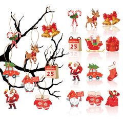 クリスマス オーナメント 飾り クリスマスツリー 飾り 吊り下げ 24点セット サンタクロース 雑貨 ツリー 飾り付け インテリア 装飾 おしゃれ 雰囲気パーティー用品 デコレーション