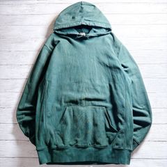 【フェード感抜群】J.CREW HOODIE ジェイクルー ダークグリーン グリーン フェードカラー 無地 プルオーバーパーカー カンボジア製 古着 #26323