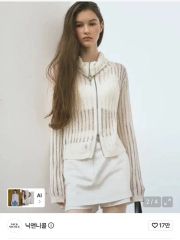 NICK&NICOLE ニック&ニコル シースルー ジップアップ ニット 白