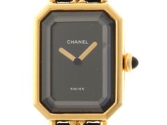 CHANEL シャネル プルミエールL H0001 腕時計 GP GP ブラック レディース【中古】434
