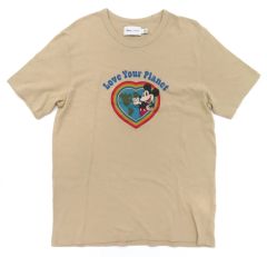 【中古】Tシャツ ミッキーマウス Tシャツ ベージュ Lサイズ 「ディズニー100×COACH」