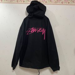 STUSSY ステューシー フード付きプルオーバー 綿 コットン100% ブラック XL メンズ 春秋 中国製