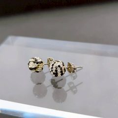 【ビジューボールモチーフ】スタッドピアス ラインストーン付き ブラック シルバー 華やか レディース
