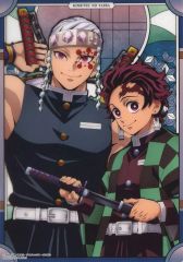 【中古】ポスター 竈門炭治郎＆宇髄天元 「ジャンボカードダス 鬼滅の刃 クリアビジュアルポスター ～遊郭編 其の肆～」