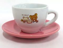 【中古】食器 リラックマ＆コリラックマ＆キイロイトリ(ピンク) カップ＆ソーサー 「リラックマ」 リラックマカフェシリーズ