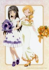 【中古】キャラカード 暁美ほむら＆巴マミ 「劇場版 魔法少女まどか☆マギカ ＜ワルプルギスの廻天＞ POP UP SHOP in マルイ 描き下ろし 花びらワンピースver. トレーディングブロマイド」
