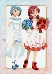 【中古】キャラカード 美樹さやか＆佐倉杏子 「劇場版 魔法少女まどか☆マギカ ＜ワルプルギスの廻天＞ POP UP SHOP in マルイ 描き下ろし 花びらワンピースver. トレーディングブロマイド」