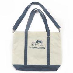 【中古】バッグ 土井半助×ラスカル ビッグトートバッグ ネイビー 「忍たま乱太郎とらすかるばざーる!の段」