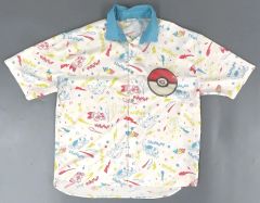 【中古】ポロシャツ・ワークシャツ ピカチュウ＆ゼニガメ＆ヒバニー シャツ ホワイト Lサイズ 「ポケットモンスター」 ユニバーサル・スタジオ・ジャパン NO LIMIT! パレード2023限定