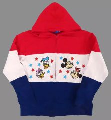 【中古】衣類 チームDisney! パーカー レッド×ホワイト×ブルー Sサイズ 「ディズニー」 東京ディズニーリゾート限定