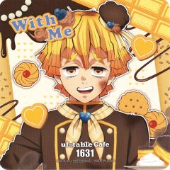 【中古】コースター 我妻善逸 コースター 「鬼滅の刃×ufotable Cafe×マチ★アソビCAFE バレンタイン＆ホワイトデーイベント2026 With me期」 ドリンク注文特典
