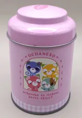 【中古】小物入れ・マルチケース・缶ケース ピンク 丸缶ケース 「お茶犬×Seria(セリア)」