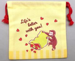 【中古】バッグ ジョージ(イエロー) 巾着 「セガ ラッキーくじ おさるのジョージ 85th ～Happy Heartful Days～」 E賞