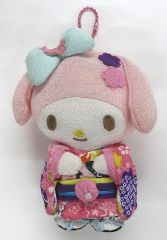 【中古】ぬいぐるみマスコット・ぬいぐるみバッジ マイメロディ 和装ちりめんマスコット 「サンリオキャラクターズ」