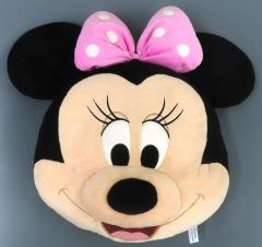 【中古】クッション・本体 ミニーマウス(ピンクリボン) フェイスクッション 「ディズニー」