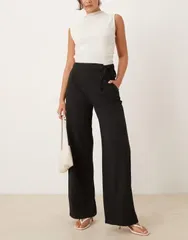 ジェイディーワイ レディース ボトムス カジュアルパンツ ワイドレッグ タイディテール パンツ JDY tie detail wide leg pants Black ブラック