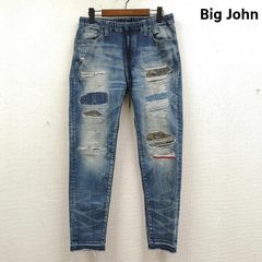 ビッグジョン 日本製 SURT ダメージ加工 パッチワーク ストレッチ ジョガー デニム パンツ MXSR01M メンズ L ISItems【USED】【古着】【中古】50169407