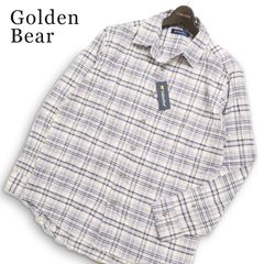 【新品 未使用】 Golden Bear ゴールデンベア 秋冬★ 長袖 チェック ネル シャツ Sz.L メンズ