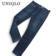 UNIQLO ユニクロ 裏起毛★ ヒートテック スリムフィット ジーンズ ストレッチ USED加工 デニム パンツ 大きい Sz.36 メンズ