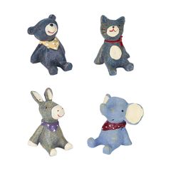 golwis 4点セット アニマル 置物 おしゃれ インテリア 人形 北欧 インテリア 雑貨 かわいい アンティーク 小物 動物 オブジェ ガーデニング 庭 オーナメント 個包装 誕生日 プレゼント ギフト 贈り物 熊 猫 像 猿 兎 犬 鼠 蛙 豚 good