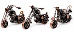 【SAISAC】アンティーク調 バイク置物 ミニチュア 3種セット クラシック インテリア オブジェ 鉄製 レトロ アメリカン 雑貨 ギフト（ブロンズ）