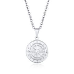 シルバー ネックレス メンズ あずきチェーン 円形 コイン 星形ペンダント チタン 金属アレルギー対応 パーティー アクセサリー