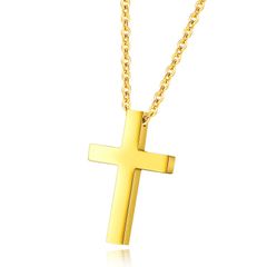 ゴールド ネックレス ジュエリー 18金 クロス 十字架 ステンレス ペンダント シンプル十字架 女12mm 男32mm