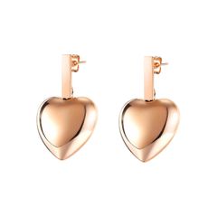ピンクゴールド ピアス(両耳用) ピアス レディース 18金 こころ形 シンプル 鏡面処理 ハートピアス 18金 ピアス チタン 金属アレルギー対応 アクセサリー